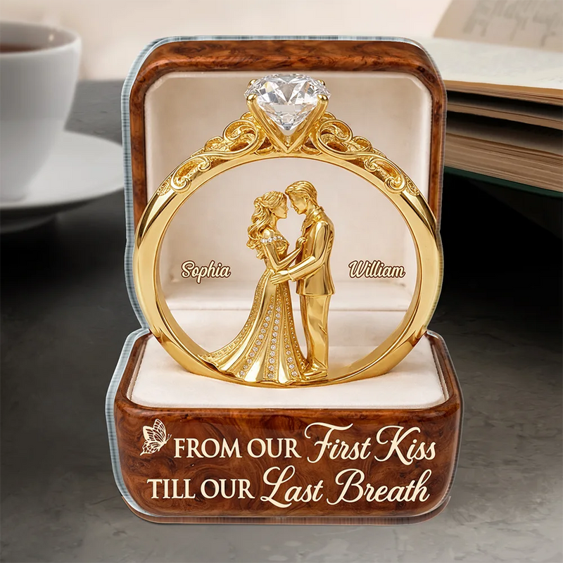 Gift For Couples, Gift For Women, Gift For Men, Love, Top Market - 3D Inflated Effect Printed Wedding Couple From Our First Kiss - Personalized Custom Shaped Acrylic Plaque
