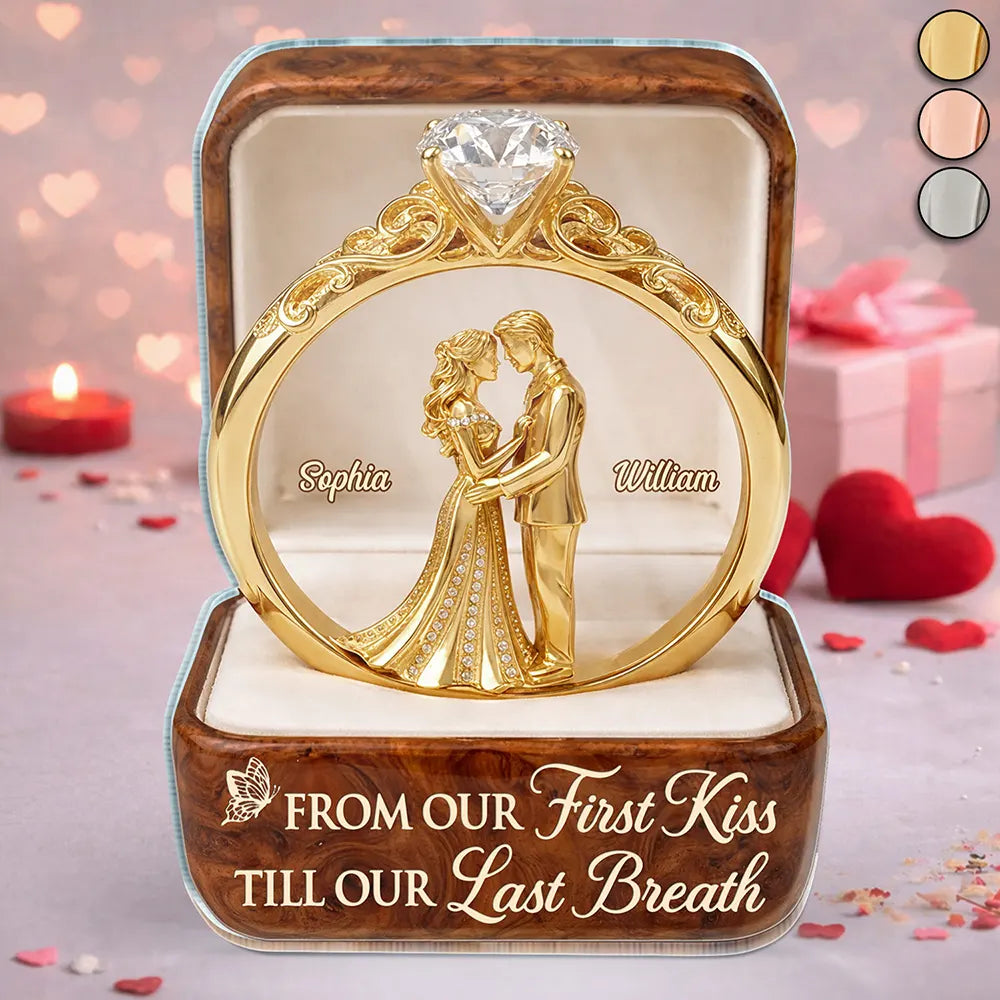 3D Inflated Effect Printed Wedding Couple From Our First Kiss - Personalized Custom Shaped Acrylic Plaque