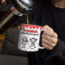 Gift For Grandma,Grandpa - Grandkids,Grandma - Grandkids,Gift For Grandpa,Happy - 3D Inflated Effect Stick Figure Grandkids Make Life More Grand - Personalized White Edge-to-Edge Mug