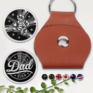 Gift For Father,Gift For Grandpa,Gift For Men,Happy,Independence Day - 3D Metal Effect Best Dad Grandpa Ever - Personalized Leather Pocket Hug