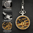 Gift For Father,Gift For Grandpa,Gift For Men,Happy,Independence Day - 3D Metal Effect Best Dad Grandpa Ever - Personalized Pocket Watch