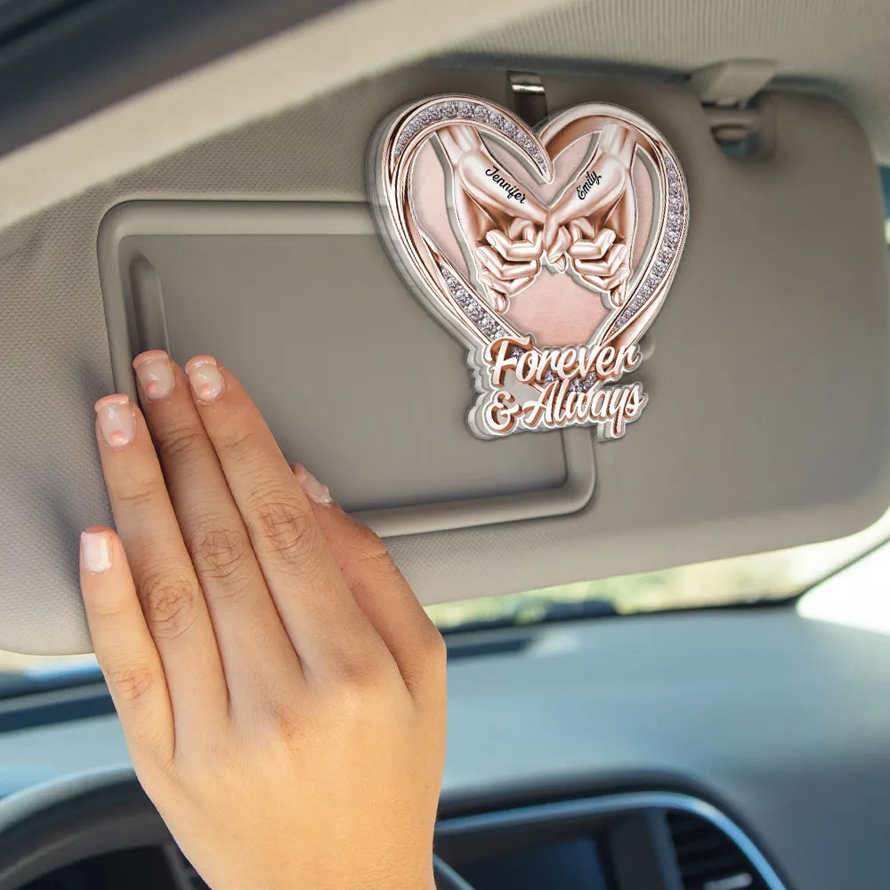 Gift For Couples, LGBT, Gift For Women, Gift For Men, Love, Top Market - 3D Metal Effect Couple Holding Hands You & Me We Got This - Personalized Custom Shaped Acrylic Car Visor Clip