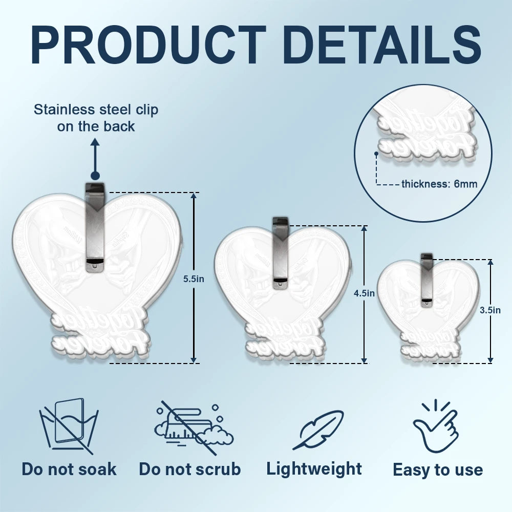 Gift For Couples, LGBT, Gift For Women, Gift For Men, Love, Top Market - 3D Metal Effect Couple Holding Hands You & Me We Got This - Personalized Custom Shaped Acrylic Car Visor Clip