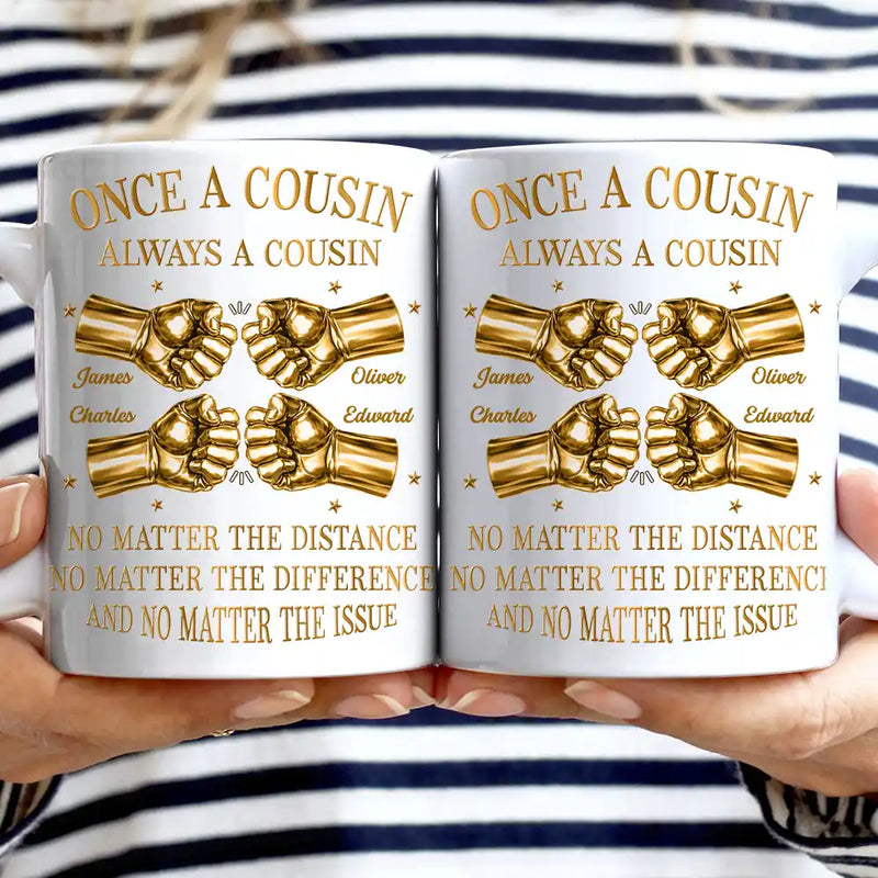 Gift For Brothers,Gift For Sibling,Cousin,Gift For Men,Happy - 3D Metal Effect Once A Brother Always A Brother - Personalized Mug
