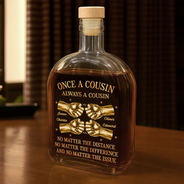 Gift For Brothers,Gift For Sibling,Cousin,Gift For Men,Happy - 3D Metal Effect Once A Brother Always A Brother - Personalized Whiskey Bottle