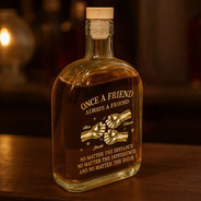 Gift For Brothers,Gift For Sibling,Cousin,Gift For Men,Happy - 3D Metal Effect Once A Brother Always A Brother - Personalized Whiskey Bottle