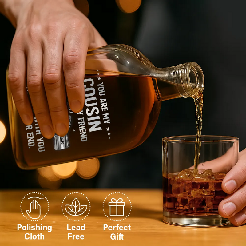 Gift For Brothers,Cousin,Gift For Father,Gift For Men,Happy - 3D Metal Effect You Are My Brother My Friend - Personalized Whiskey Bottle