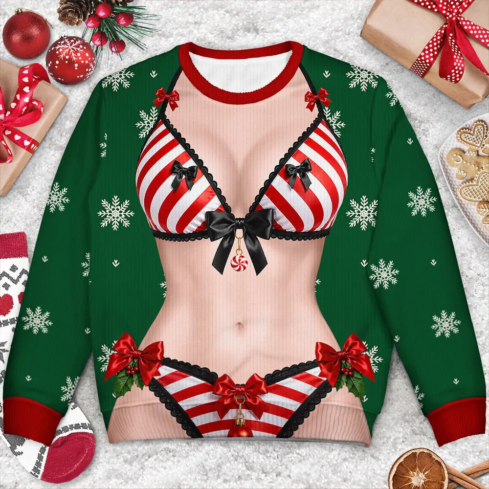 Christmas,Humorous,Gift For Yourself,Gift For Women,Icon - 3D Sexy Body Christmas - Personalized Unisex Ugly Sweater