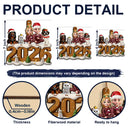 3D Effect Christmas Family And Dog Cat - Personalized Custom Shaped Wooden Ornament