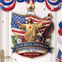 Christian,Family,Happy,America 250th,Independence Day,Top Market,Top Market - 3D Effect God Bless America - Personalized Custom Shaped Wood Sign