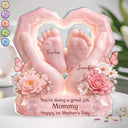 Gift For Mother,Single Mom,Gift For Women,Happy,Top Market,New Mom,Top Market - 3D Effect You're Doing A Great Job - Personalized Custom Shaped Acrylic Plaque