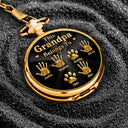 Icon,Non-Eng,Gift For Father,Gift For Grandpa,Gift For Men,Happy - 3D Metal Effect This Grandpa Belongs To Kids Pets - Personalized Pocket Watch