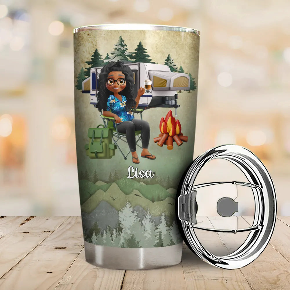 Camping,Campsite,Funny - 3d Effect Iwishabish Woods Camping - Personalized Tumbler