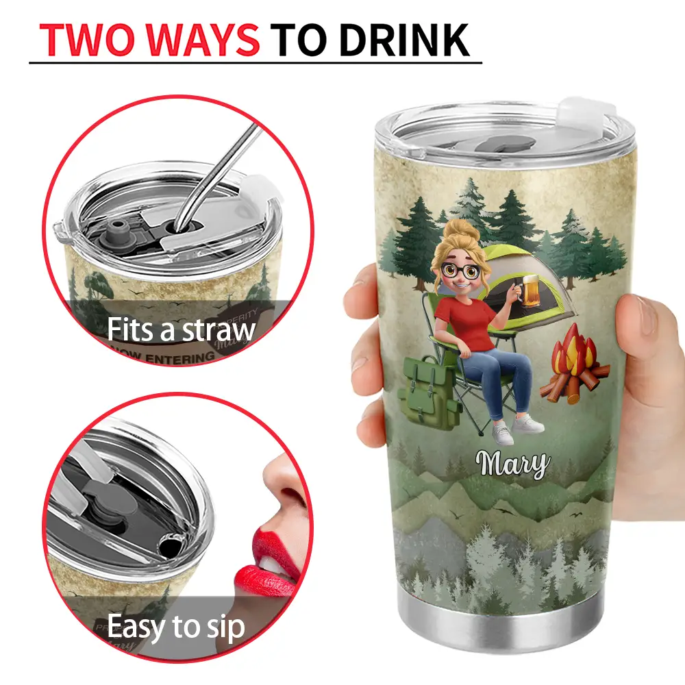 Camping,Campsite,Funny - 3d Effect Iwishabish Woods Camping - Personalized Tumbler