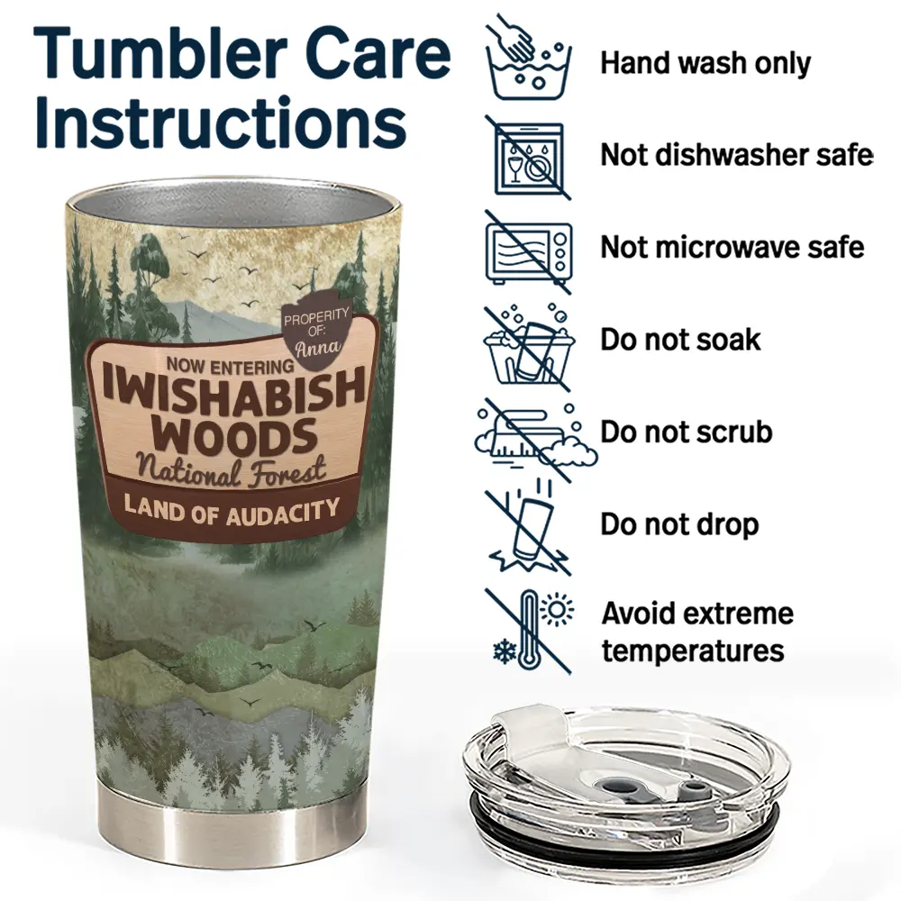 Camping,Campsite,Funny - 3d Effect Iwishabish Woods Camping - Personalized Tumbler