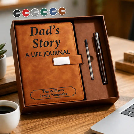 A Life Journal - Personalized Leather Notebook Set