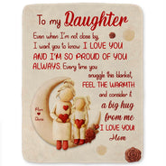 Grandma - Grandkids,Gift For Grandkids,Mom - Children,Love,Top Marke - A Big Hug From Mom Grandma - Personalized Fleece Blanket, Sherpa Blanket