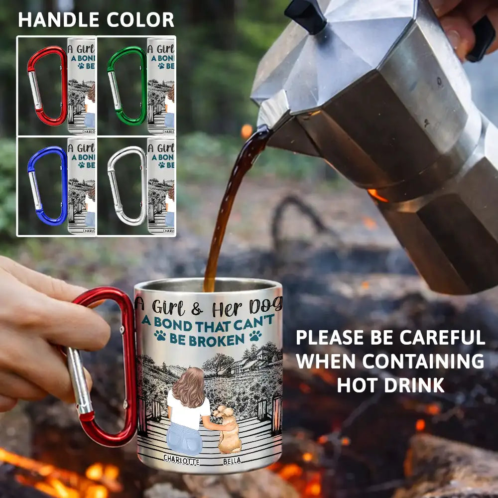 Dog Lovers, Love, Pet Lovers - A Bond That Can't Be Broken - Personalized Carabiner Mug