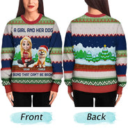 Dog Lovers,Dog Couple,Dog Mom,Dog Dad,Christmas,Top Market,Happy - A Bond That Can't Be Broken Dog Lover - Personalized Unisex Ugly Sweater
