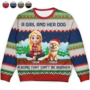 Dog Lovers,Dog Couple,Dog Mom,Dog Dad,Christmas,Top Market,Happy - A Bond That Can't Be Broken Dog Lover - Personalized Unisex Ugly Sweater