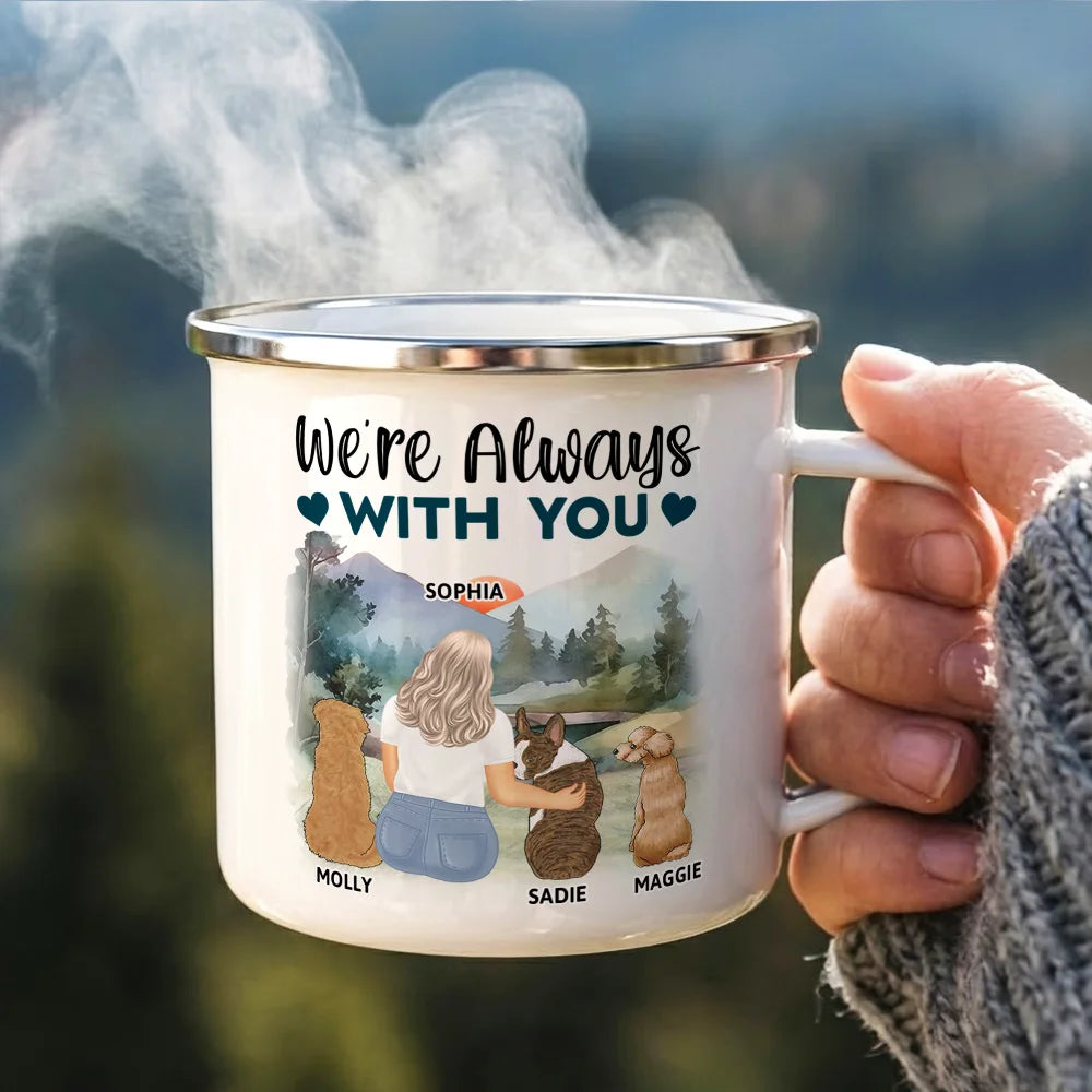 Happy,Dog Lovers,Pet Lovers,Gift For Women,Gift For Yourself,Dog Mom,Dog Dad - A Bond That Can't Be Broken Dog Mom Dog Dad - Personalized Enamel Mug