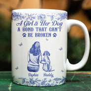 Dog Lovers, Dog Mom, Dog Dad, Pet Lovers, Happy - A Bond That Can't Be Broken Dog Toile - Personalized White Edge-to-Edge Mug
