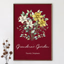 Gift For Grandma, Gift For Mother, Love, Happy - A Bunch Of Flowers For Grandma And Mom - Personalized Poster