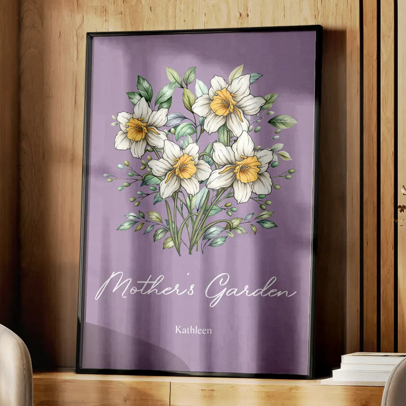 Gift For Grandma, Gift For Mother, Love, Happy - A Bunch Of Flowers For Grandma And Mom - Personalized Poster