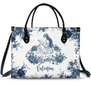 Teacher, Back To School, Reading, Gift For Women - A Chapter Of Chinoiserie Toile - Personalized Leather Bag