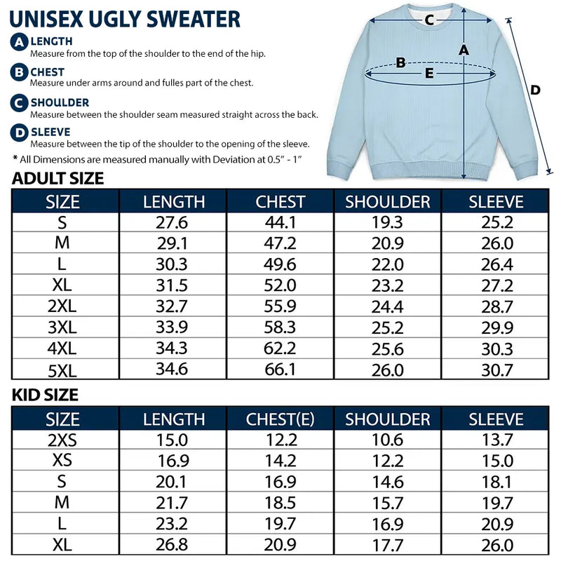 Flat Art Version 2 - Christmas, Funny Gift For Family, Couple, Dad, Mom, Grandpa, Grandma - Personalized Unisex Ugly Sweater