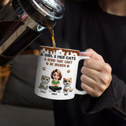 Cat Lovers, Cat Mom, Cat Dad, Pet Lovers, Happy - A Girl And Her Cat A Bond That Can't Be Broken - Personalized White Edge-to-Edge Mug