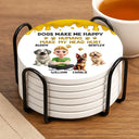 Dog Lovers, Dog Mom, Dog Dad, Pet Lovers, Happy - A Girl And Her Dog A Bond That Can't Be Broken - Personalized Ceramic Coaster