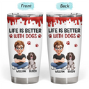 Dog Lovers,Dog Mom,Dog Dad,Pet Lovers,Happy - A Girl And Her Dog A Bond That Can't Be Broken - Personalized Tumbler