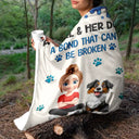 Dog Lovers,Dog Mom,Dog Dad,Pet Lovers,Happy - A Girl And Her Dog A Bond That Can't Be Broken - Personalized Fleece Blanket, Sherpa Blanket