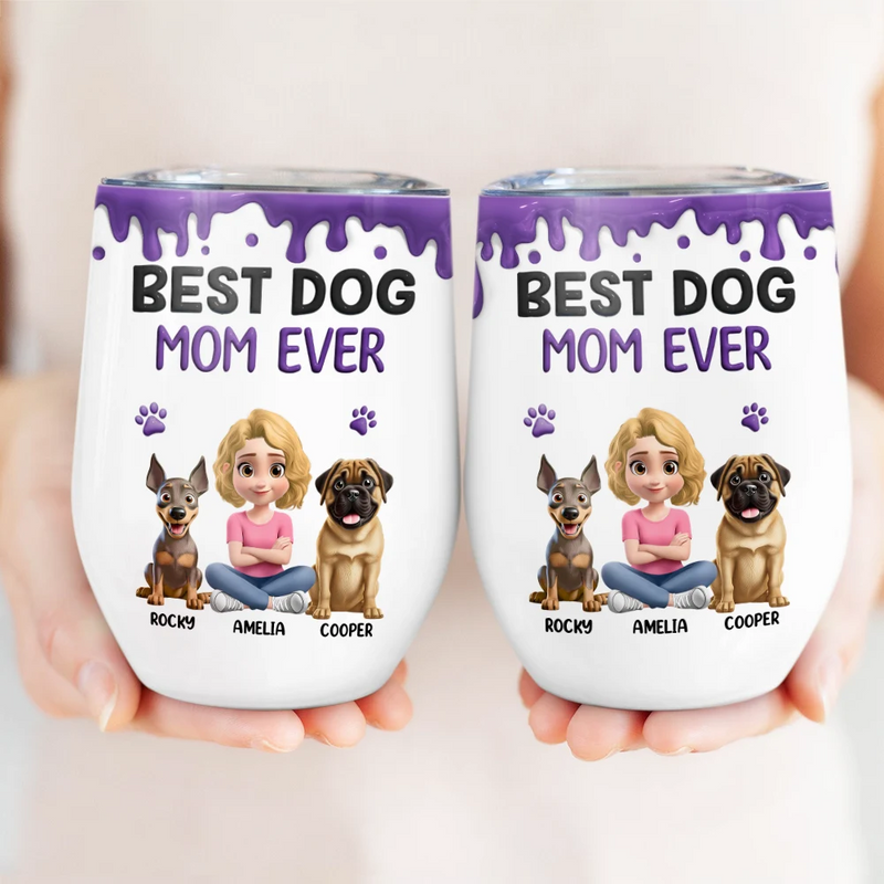 Dog Lovers, Dog Mom, Dog Dad, Pet Lovers, Happy - A Girl And Her Dog A Bond That Can't Be Broken - Personalized Wine Tumbler