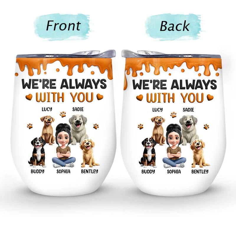 Dog Lovers, Dog Mom, Dog Dad, Pet Lovers, Happy - A Girl And Her Dog A Bond That Can't Be Broken - Personalized Wine Tumbler
