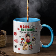 Dog Lovers,Dog Mom,Pet Lovers,Pet Mom,Happy,Christmas - A Girl And Her Dog Christmas - Personalized Accent Mug
