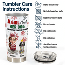 Dog Lovers, Dog Mom, Pet Lovers, Pet Mom, Happy, Christmas, Top Market - A Girl And Her Dog Christmas - Personalized Tumbler