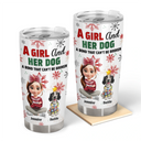 Dog Lovers, Dog Mom, Pet Lovers, Pet Mom, Happy, Christmas, Top Market - A Girl And Her Dog Christmas - Personalized Tumbler