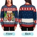 Pet Lovers,Pet Mom,Pet Dad,Dog Lovers,Dog Mom,Dog Dad - A Girl And Her Dogs A Bond That Can't Be Broken - Personalized Unisex Ugly Sweater