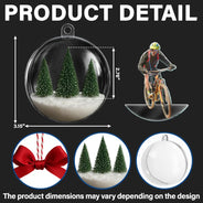 Photo Hobby Ornament,Custom Photo,Christmas,Happy - Custom Photo Hobby Mountain Biking - Personalized 3D Acrylic Ball Ornament