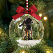 Photo Hobby Ornament,Custom Photo,Christmas,Happy - Custom Photo Hobby Mountain Biking - Personalized 3D Acrylic Ball Ornament