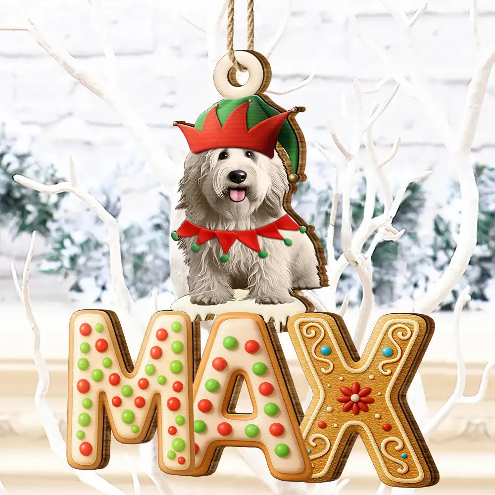 Christmas,Family,Happy - Christmas Pattern Effects With Names - Personalized Custom Shaped Wooden Ornament