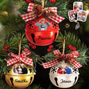 Christmas,Family,Happy - Custom Photo Christmas Bell With Name - Personalized Jingle Bell Ornament