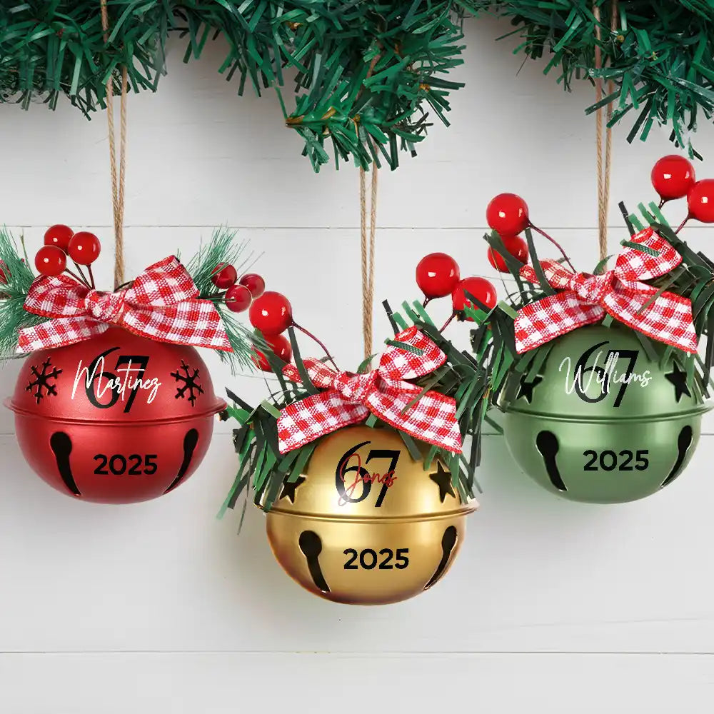Christmas,Funny,Gift For Yourself - Six Seven Funny Slang - Personalized Jingle Bell Ornament