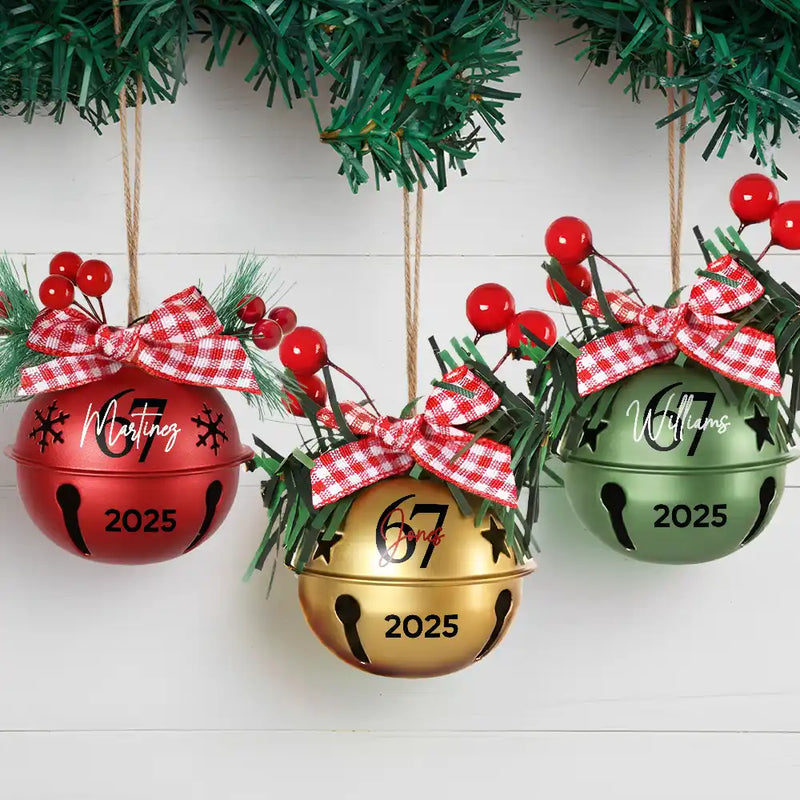 Christmas,Funny,Gift For Yourself - Six Seven Funny Slang - Personalized Jingle Bell Ornament