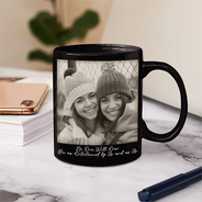 Gift For Bestie, Old Best friends, Gift For Sisters, Happy, Custom Photo - Custom Photo Besties Gray Scale Right In The Throat - Personalized Mug