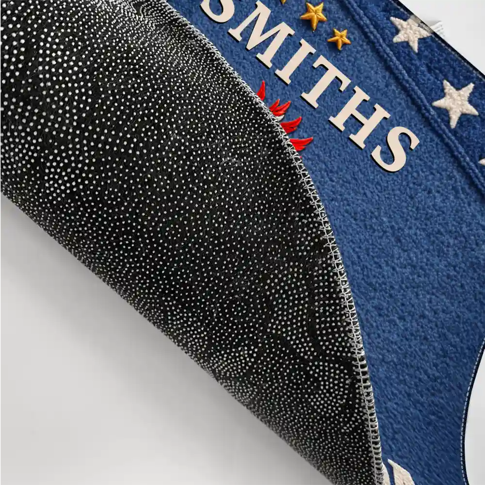 America 250th,Independence Day - Faux Embroidery Effect Chenille - Personalized Doormat