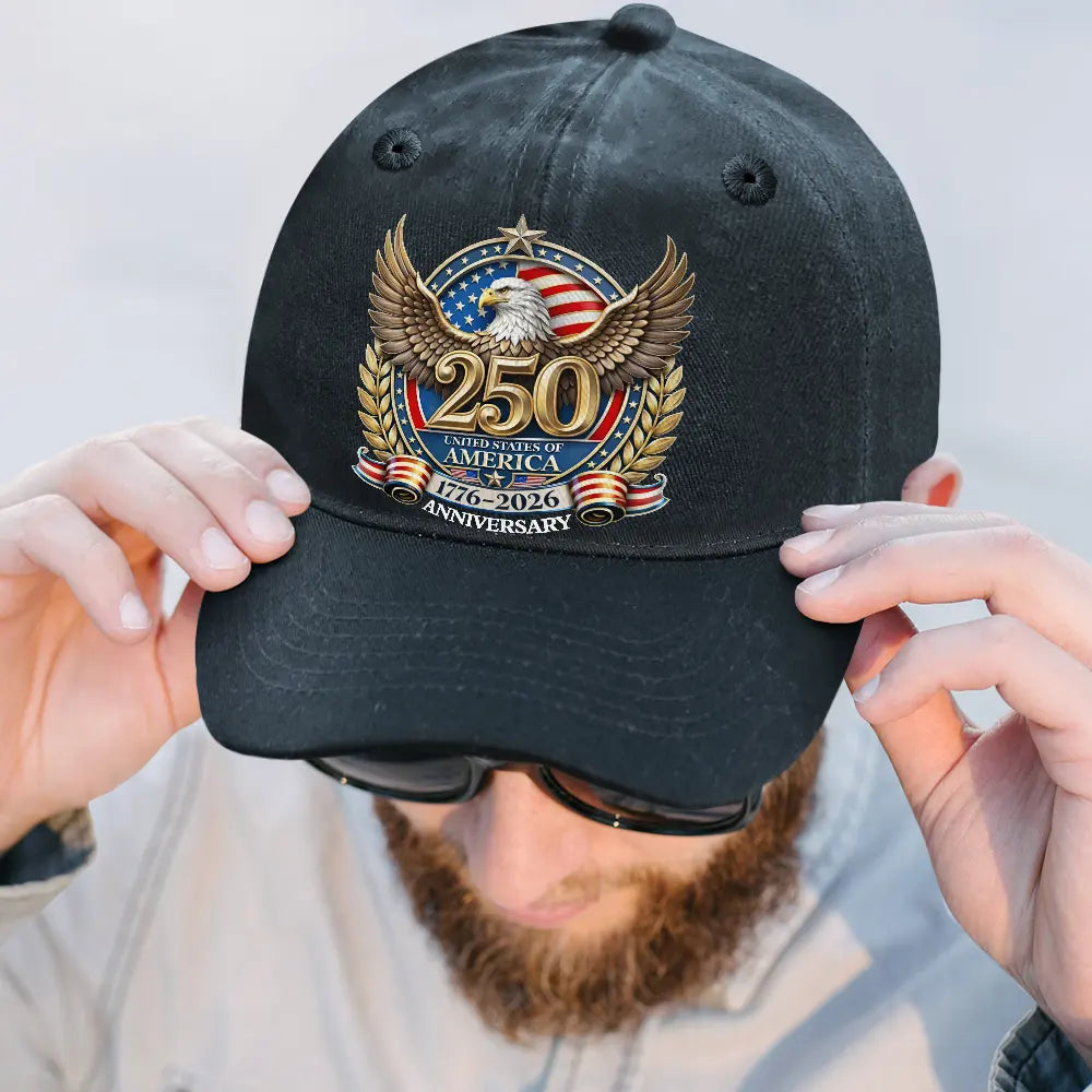 Independence Day,America 250th,Gift For Yourself,Happy,No Custom,Gift For Women,Gift For Men - 250th Anniversary Eagle US Independence Day - Vintage Washed Denim Cap