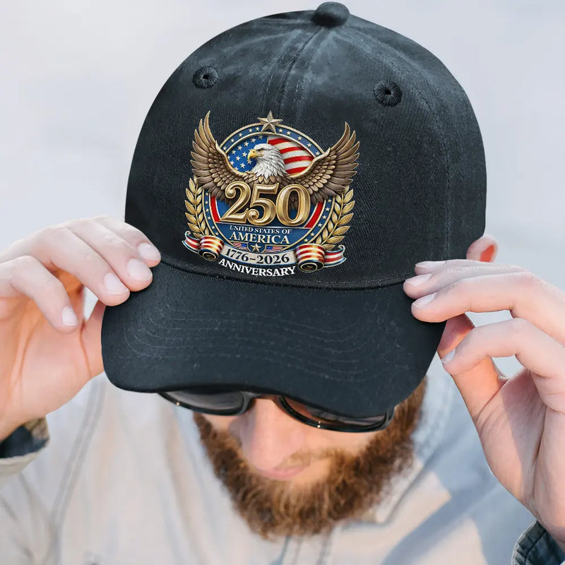 Independence Day,America 250th,Gift For Yourself,Happy,No Custom,Gift For Women,Gift For Men - 250th Anniversary Eagle US Independence Day - Vintage Washed Denim Cap